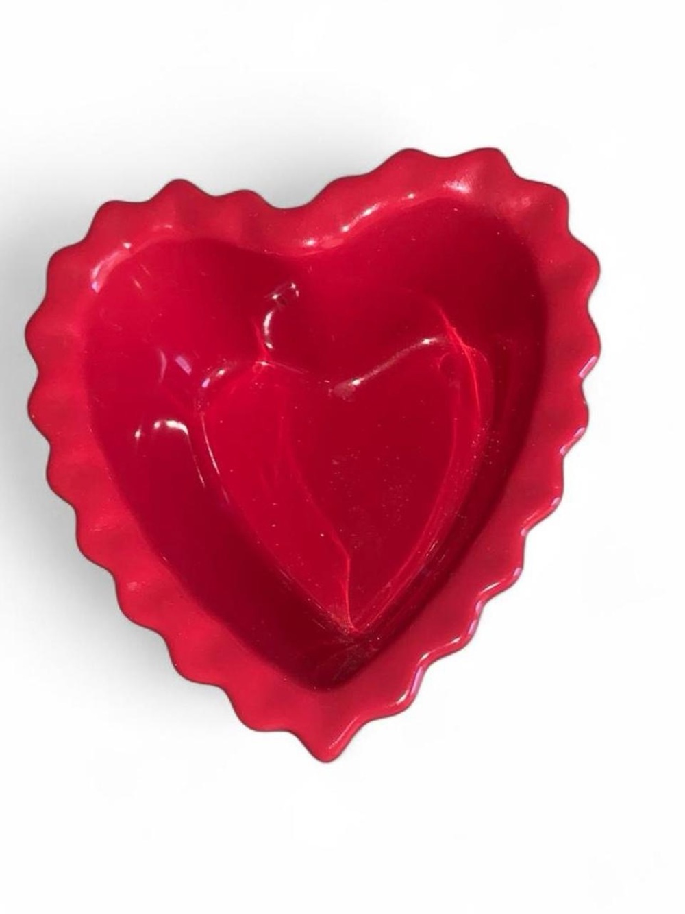 Red Heart-Shaped Ceramic Dish